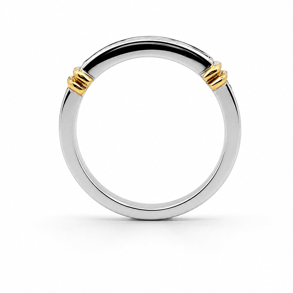 18K Two-Tone Gold Diamond 0.60CT Wedding BAND2442