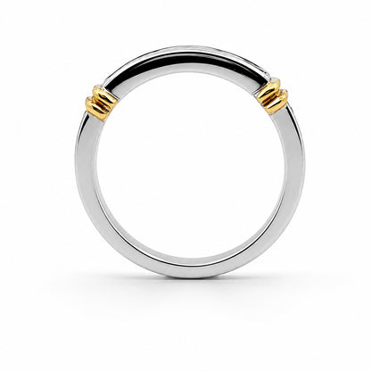 18K Two-Tone Gold Diamond 0.60CT Wedding BAND2442