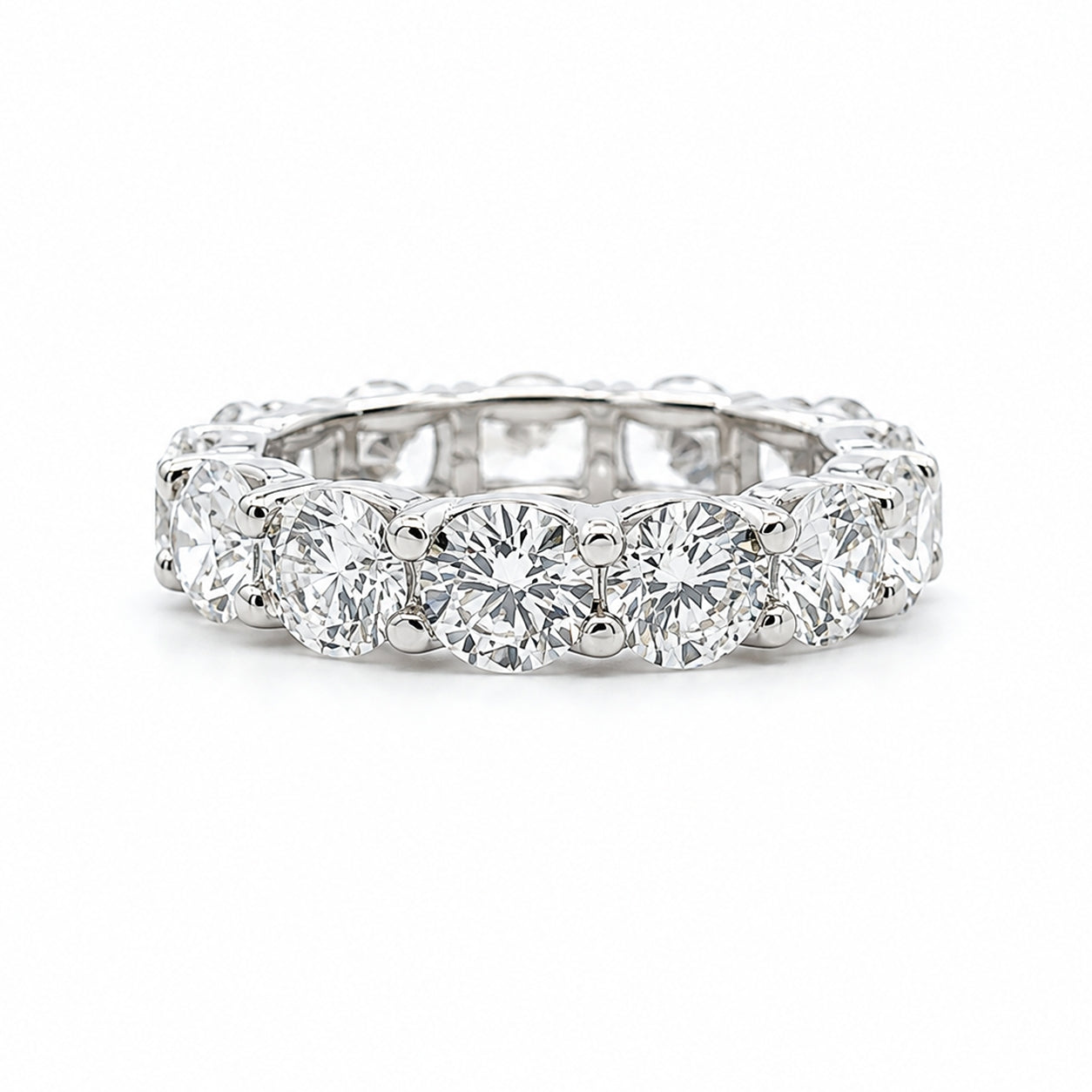 18K White Gold U-Pave Eternity Band 5MM, 6.50CT, BAND2447