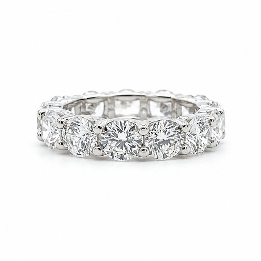 18K White Gold U-Pave Eternity Band 5MM, 6.50CT, BAND2447