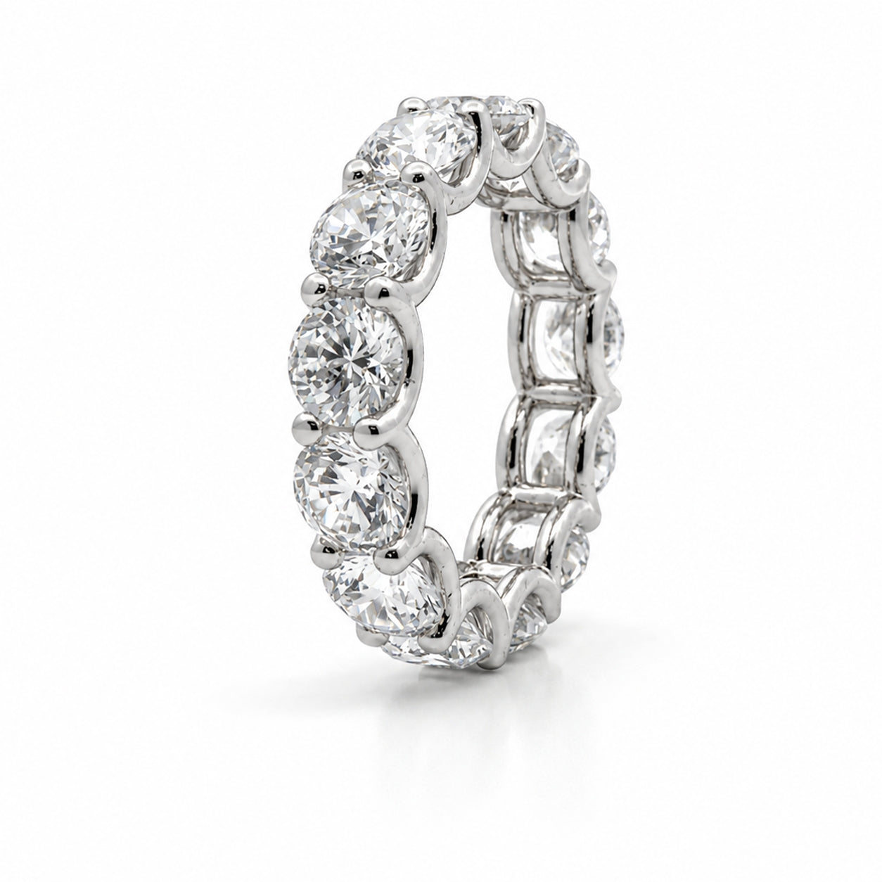 18K White Gold U-Pave Eternity Band 5MM, 6.50CT, BAND2447