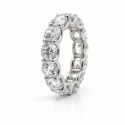 18K White Gold U-Pave Eternity Band 5MM, 6.50CT, BAND2447