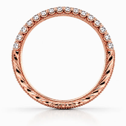 18K Rose Gold 2.5MM Engraved Wedding Band, BAND2480