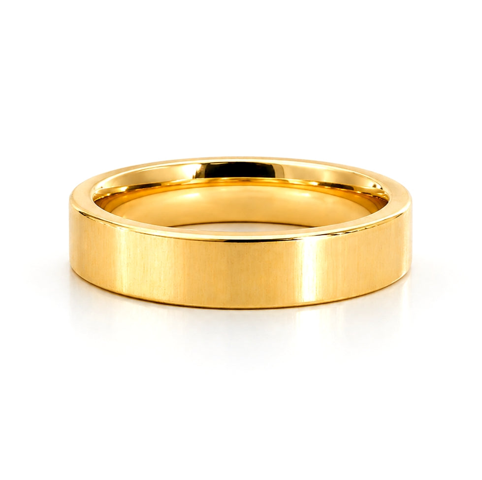 4MM 14k Yellow Gold Flat Comfort fit Plain Wedding BAND2615