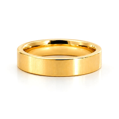 4MM 14k Yellow Gold Flat Comfort fit Plain Wedding BAND2615