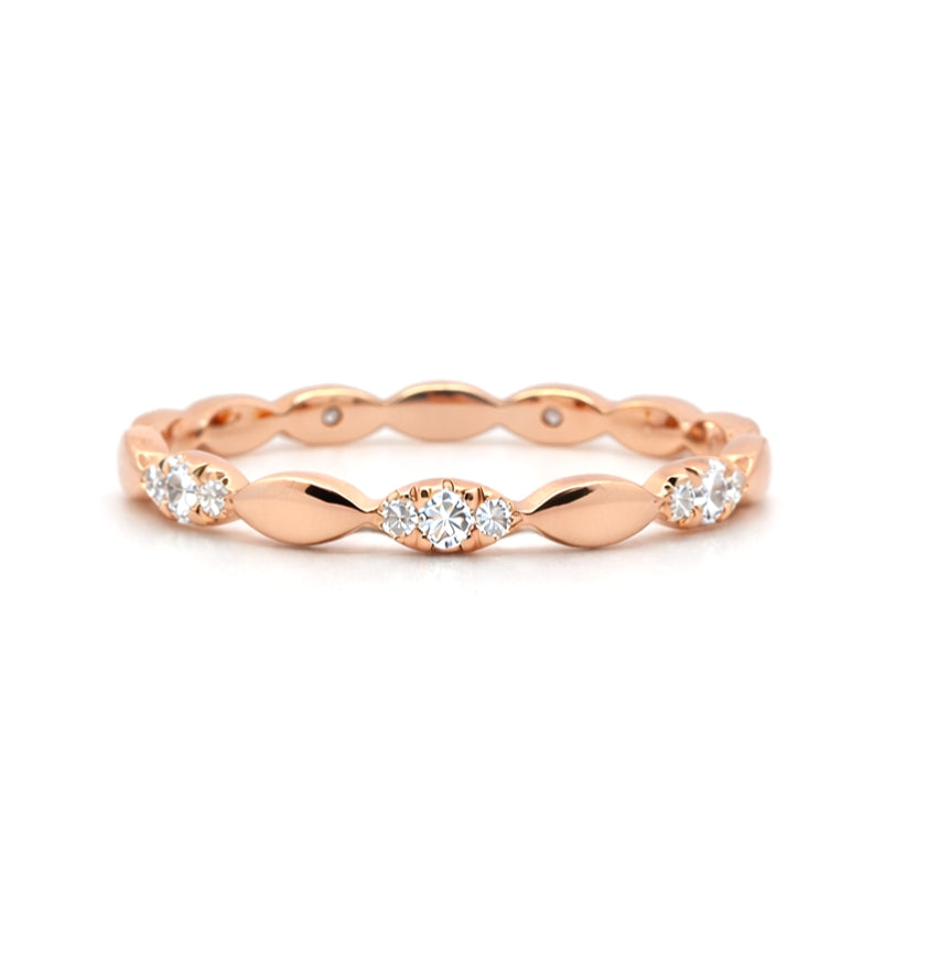 14K Rose Gold Diamond 0.22ct Wedding Band, Band2622