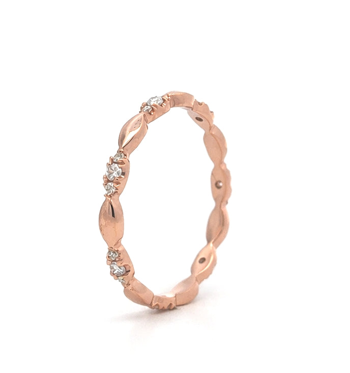 14K Rose Gold Diamond 0.22ct Wedding Band, Band2622