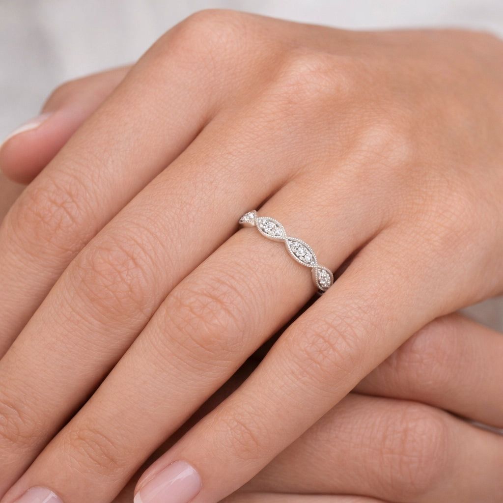 Milgrain Edges Diamond 0.15CT Eternity BAND2625