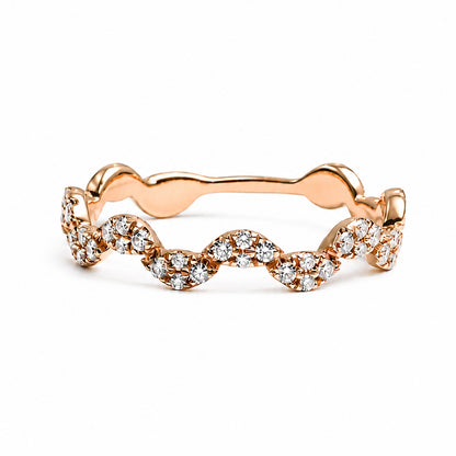 14K Rose Gold Wedding Band with Diamonds 0.22ct, BAND2643
