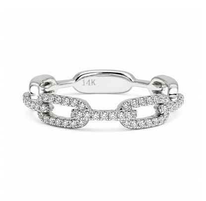 14K White Gold Modern Link-Style Diamond BAND2647