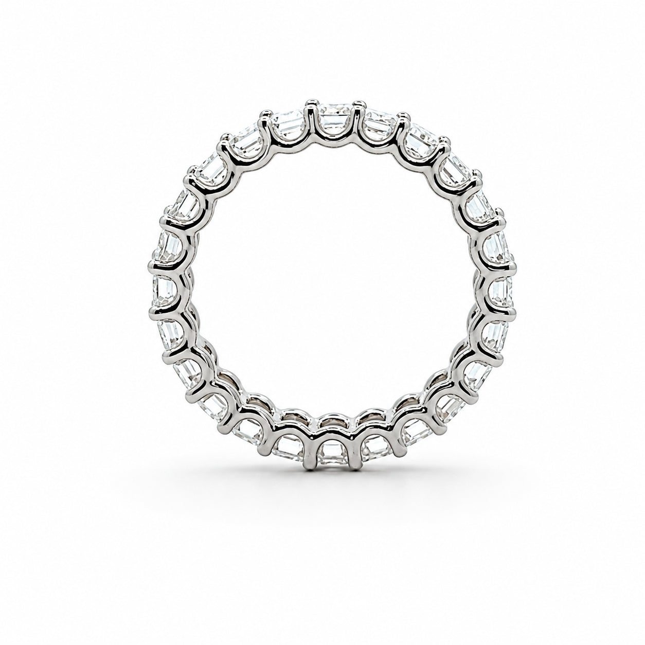 18K White Gold Eternity 4.30CT Lab-Grown Emerald-Cut Diamonds BAND2659LAB
