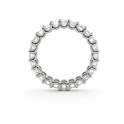 18K White Gold Eternity 4.30CT Lab-Grown Emerald-Cut Diamonds BAND2659LAB