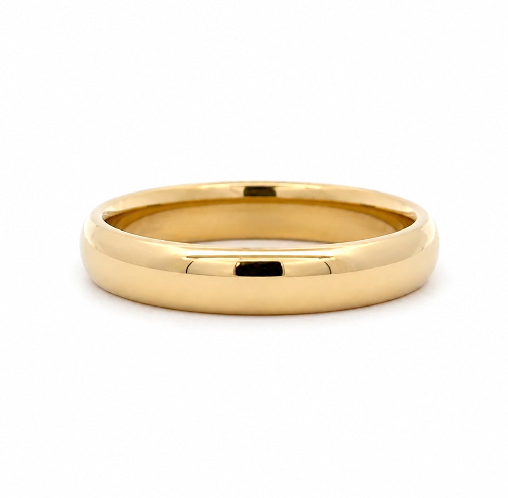 4MM 14K Yellow Gold Dome Plain Wedding BAND2681