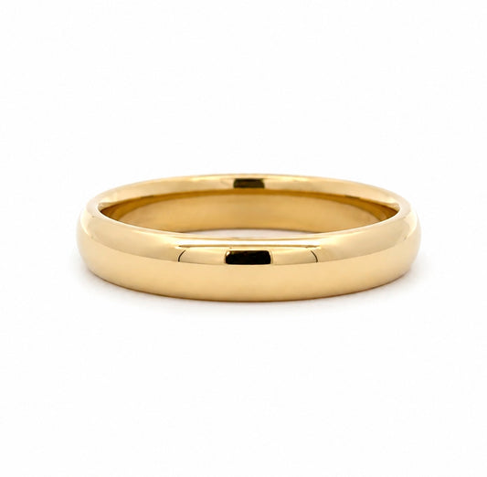 4MM 14K Yellow Gold Dome Plain Wedding BAND2681