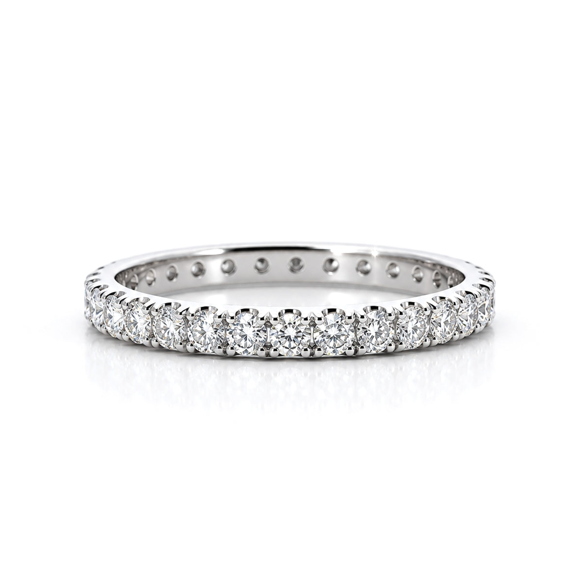 14K White Gold Eternity Band 2mm, 1.00CT  Round Diamonds, NAND2705