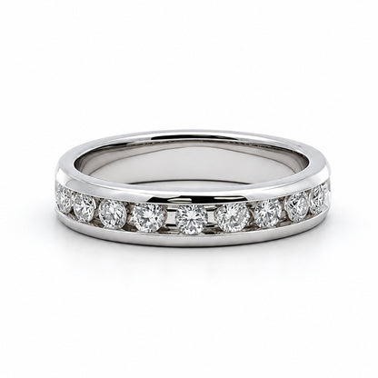18K White Gold Channel-Set Diamond Wedding BAND2780