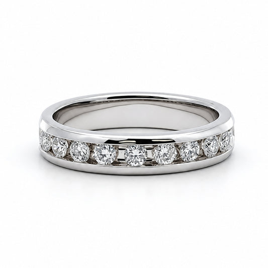18K White Gold Channel-Set Diamond Wedding BAND2780