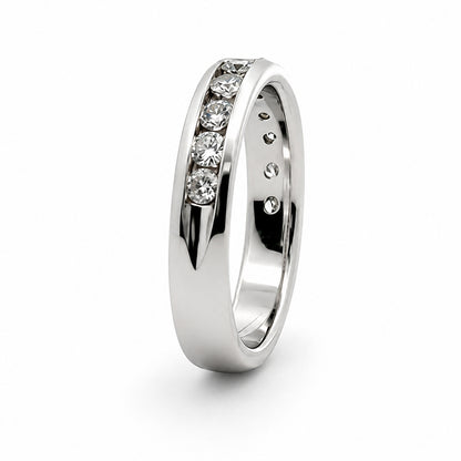 18K White Gold Channel-Set Diamond Wedding BAND2780