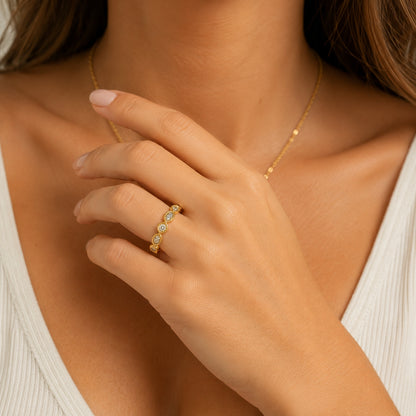 14K Yellow Gold Vintage-Inspired Diamond BAND2818
