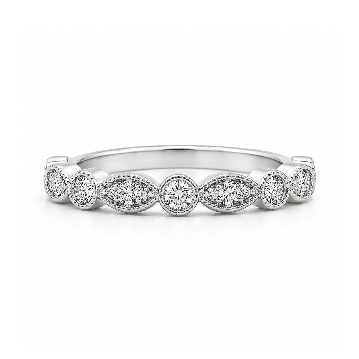 14K Yellow Gold Vintage-Inspired Diamond BAND2818