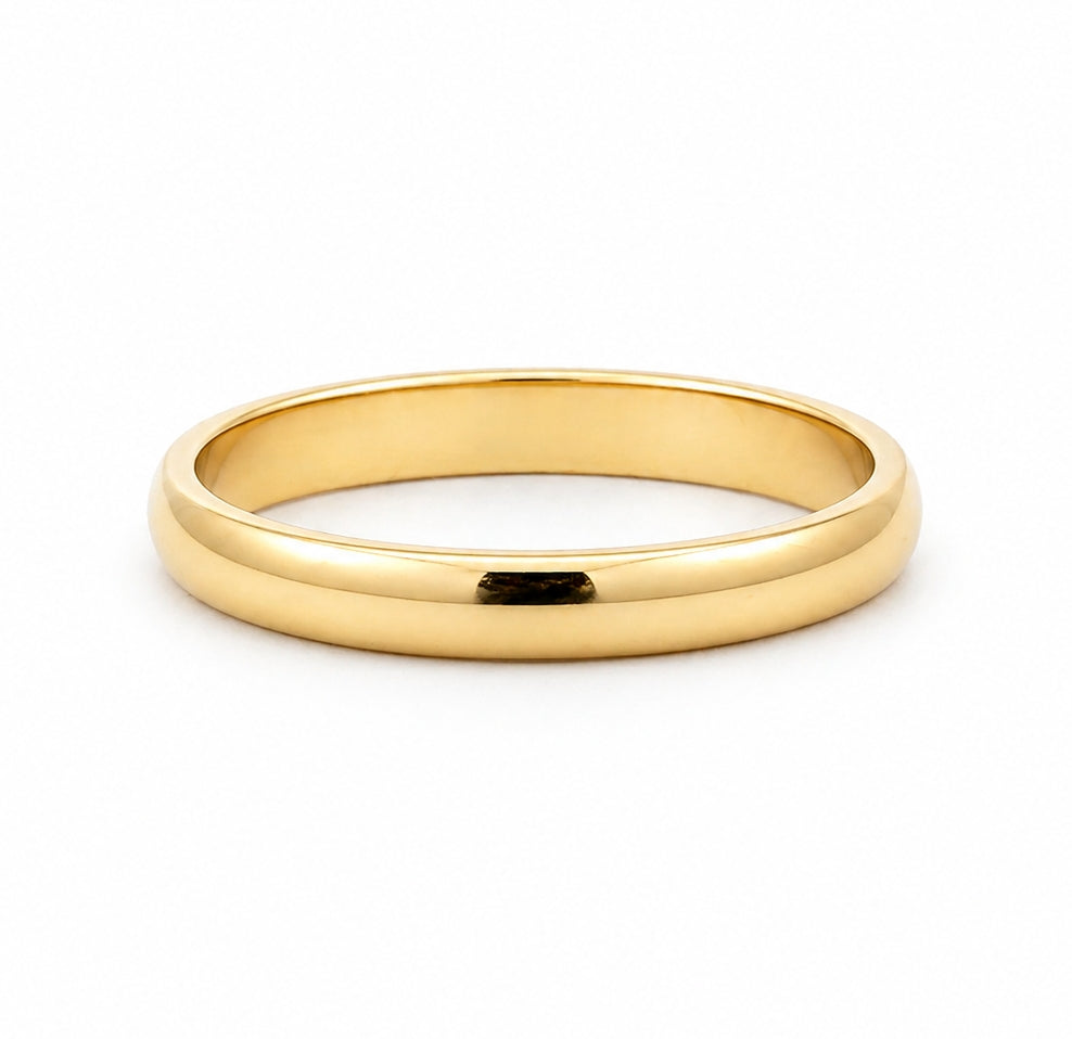 3MM 14K Yellow Gold Dome Plain Wedding BAND2842
