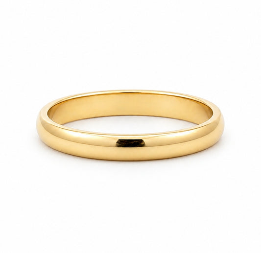 3MM 14K Yellow Gold Dome Plain Wedding BAND2842