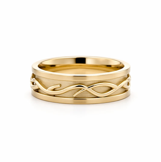 14K Yellow Gold Men's Wedding Band-BAND2849
