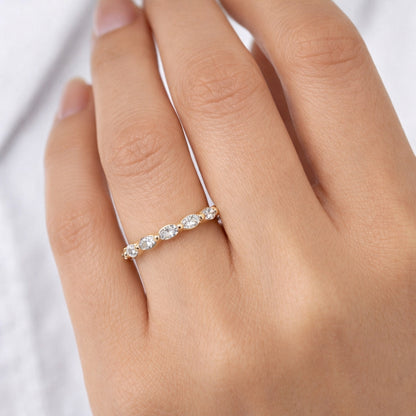 1.00CT Marquise Cut Lab-Grown Eternity Wedding Band, BAND2873