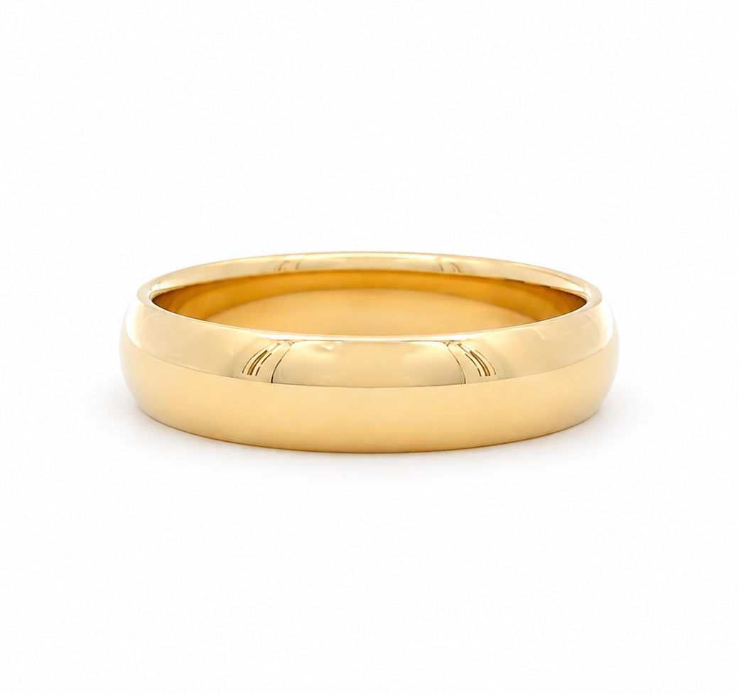 5MM 14K Yellow Gold Dome Plain Wedding BAND2884