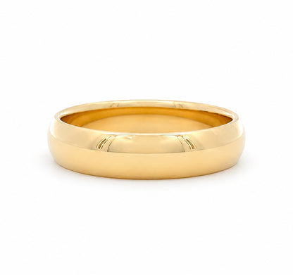 5MM 14K Yellow Gold Dome Plain Wedding BAND2884