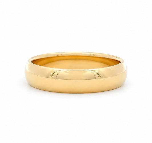5MM 14K Yellow Gold Dome Plain Wedding BAND2884