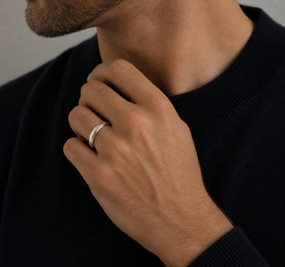 5MM 14K White Gold Dome Plain Wedding BAND2914