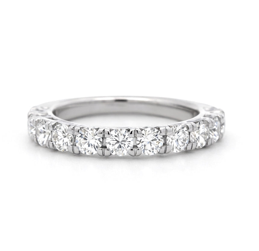 V-Prong Round Cut Diamond 1.10CT Wedding Band 2.5mm, BAND2918