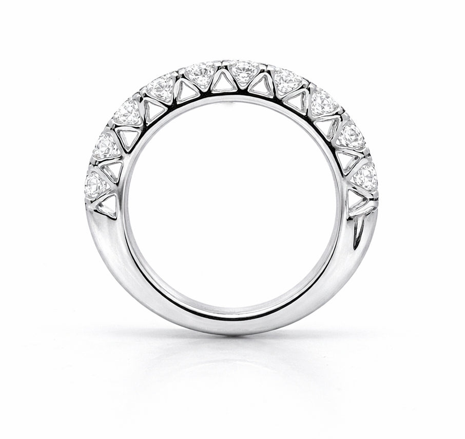 V-Prong Round Cut Diamond 1.10CT Wedding Band 2.5mm, BAND2918