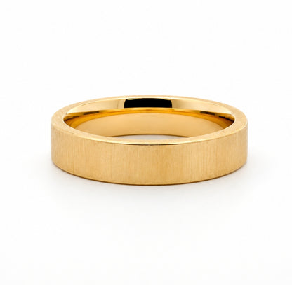 5MM 14K Yellow Gold Matte Finish Wedding BAND2923