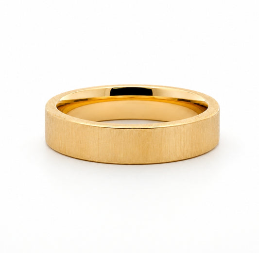 5MM 14K Yellow Gold Matte Finish Wedding BAND2923