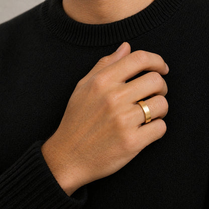 5MM 14K Yellow Gold Matte Finish Wedding BAND2923