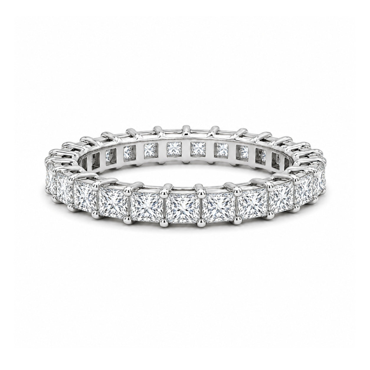 18K White Gold Princess Cut Eternity Band 2.50CT, BAMD2934