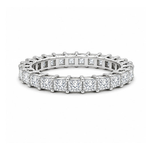 18K White Gold Princess Cut Eternity Band 2.50CT, BAMD2934