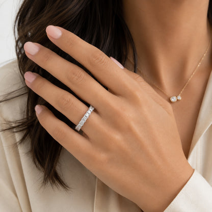 18K White Gold Princess Cut Eternity Band 2.50CT, BAMD2934