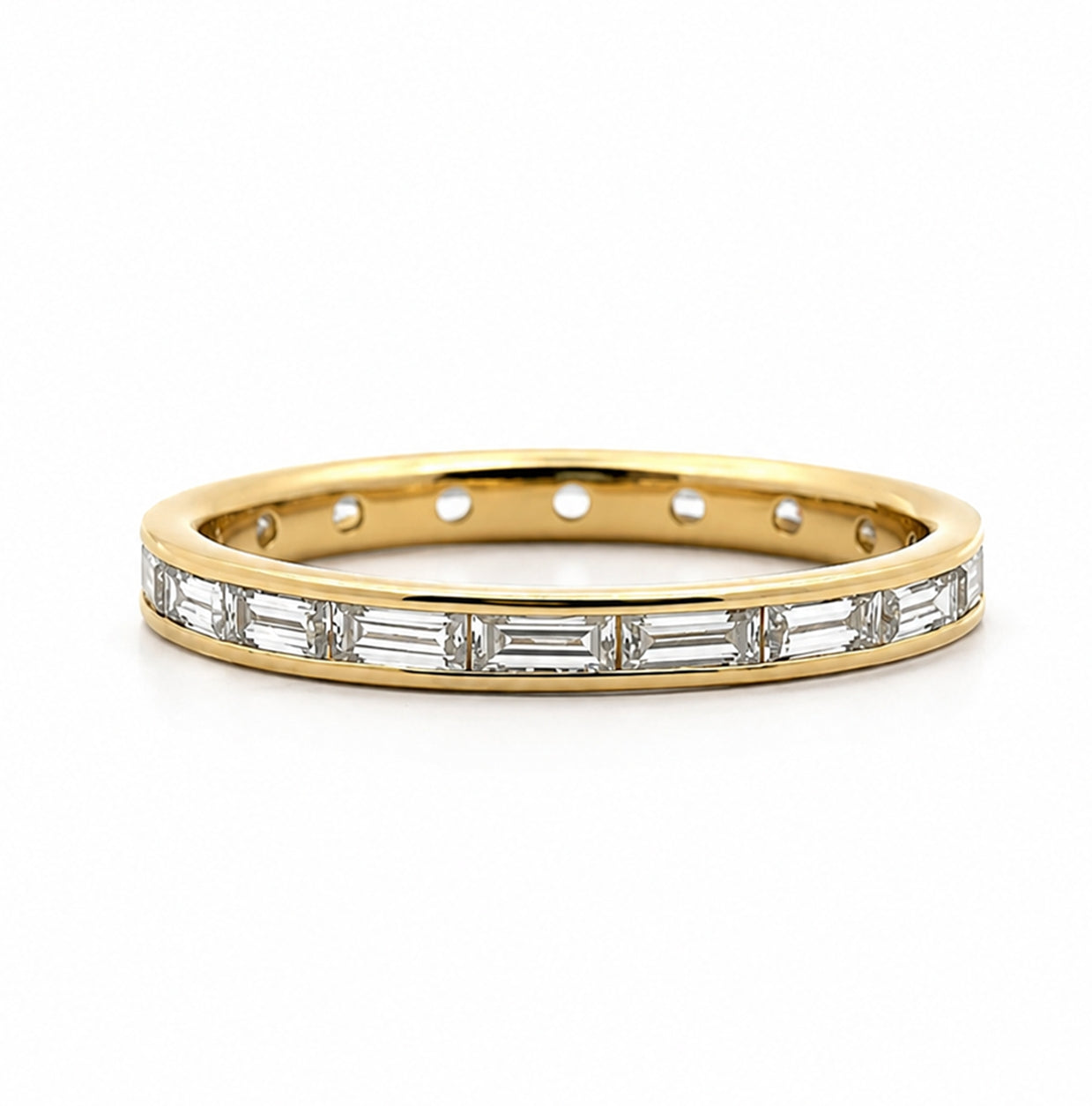 14K Yellow Gold 1.20CT Baguette Diamond Eternity Band2940