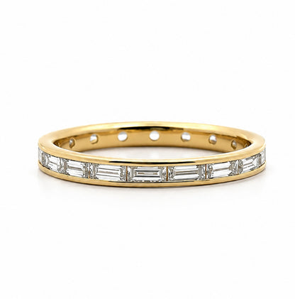 14K Yellow Gold 1.20CT Baguette Diamond Eternity Band2940
