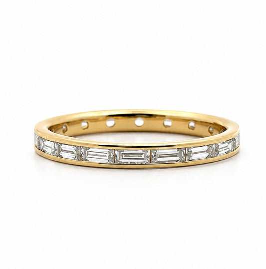 14K Yellow Gold 1.20CT Baguette Diamond Eternity Band2940