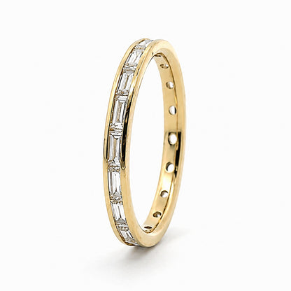 14K Yellow Gold 1.20CT Baguette Diamond Eternity Band2940