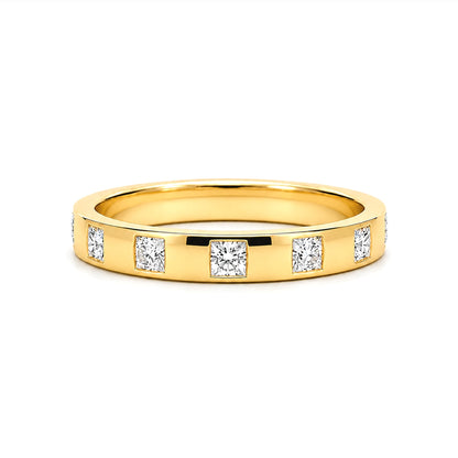 14K Yellow Gold 2.5mm Princess Cut Diamond Wedding BAND83Y