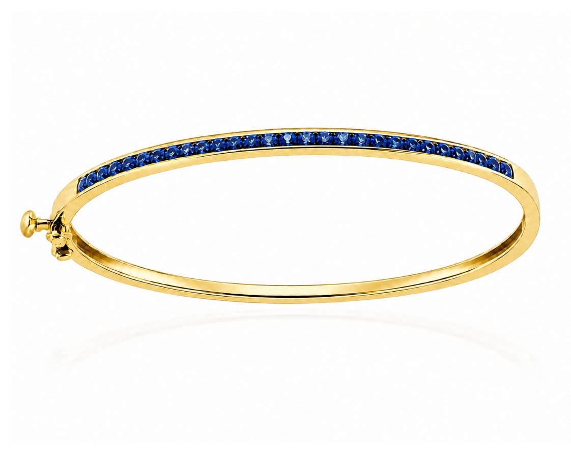 3.00 Carat 14k Yellow Gold Blue Sapphire Bangle BANG03055Y