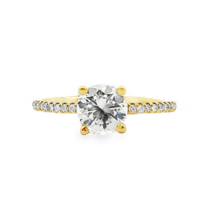18K Yellow Gold 4-Prong Engagement Ring with Round Cut Center Stone-ER1165