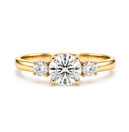 Three-Stone Diamond Ring 14K Yellow Gold, ER1175
