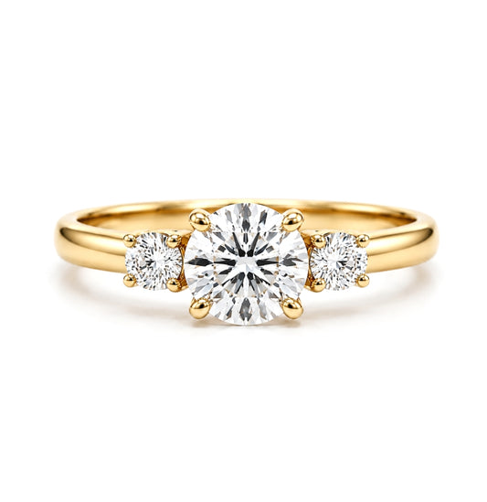 Three-Stone Diamond Ring 14K Yellow Gold, ER1175