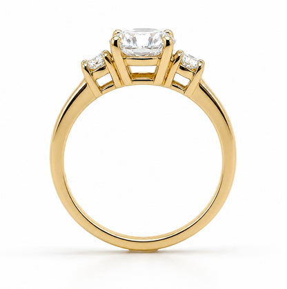 Three-Stone Diamond Ring 14K Yellow Gold, ER1175